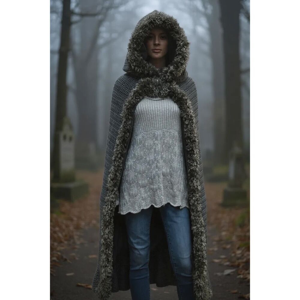 Homemade Crocheted Medieval Fairy Cape Size: S-M